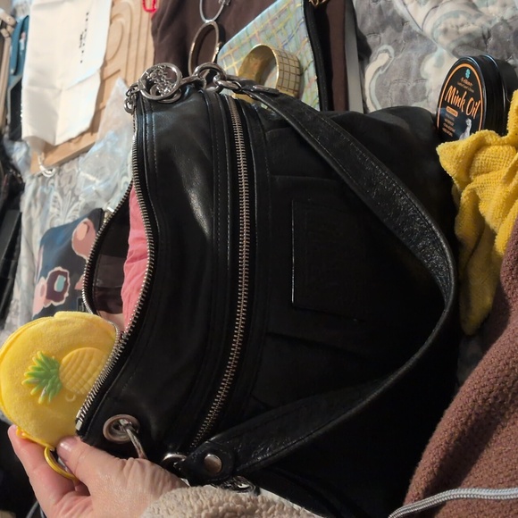 Coach Black Legency Poppy Leather Shoulder Bag